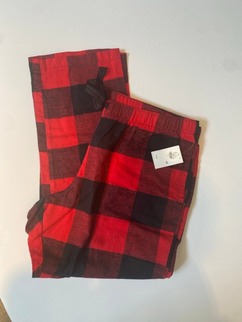 NWT Old Navy 100% Cotton Flannel Red Buffalo Plaid Pajama Lounge Pants Size XL